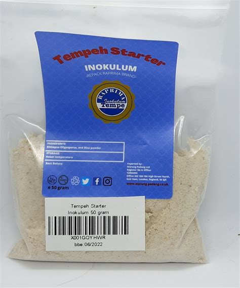 Raprima Tempeh Starter Live Culture Ragi Tempe 50 Gram Free UK POSTAGE