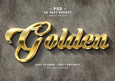 Efecto De Estilo De Texto Dorado D Archivo Psd Premium