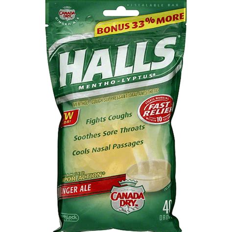 Halls Menthol Cough Suppressantoral Anesthetic 40 Ea Health