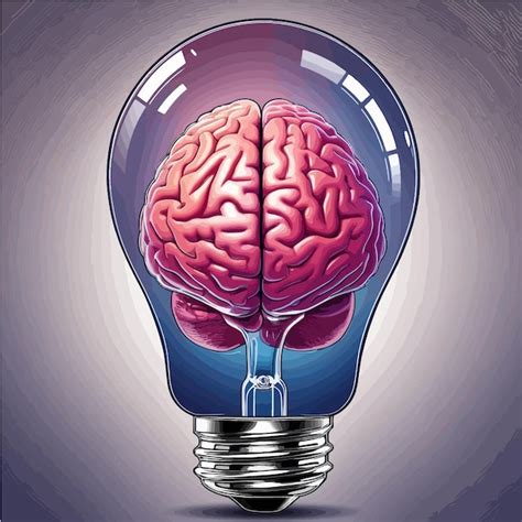 Bright Ideas Brain In A Lightbulb Premium AI Generated Vector