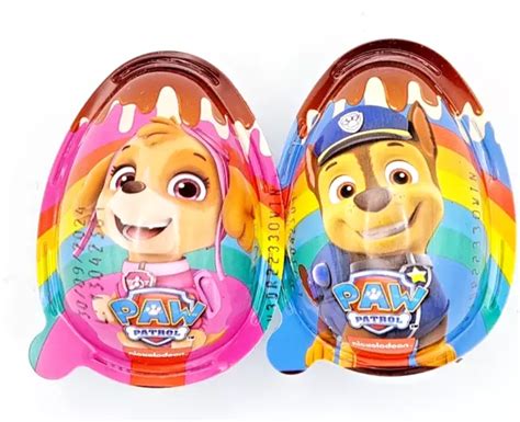 Paw Patrol Chase Skye Chocolate Biscuit Easter Eggs With Surprise