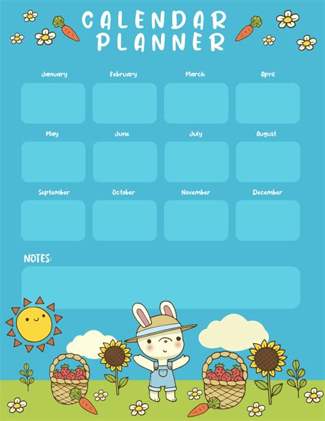 Free calendar planner template