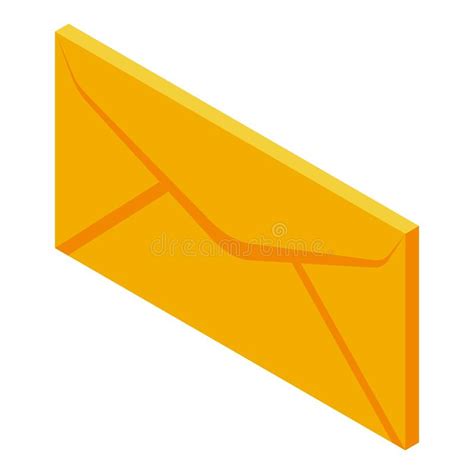 Yellow Envelope With Email Sign Icon Stock Vector Illustration Of