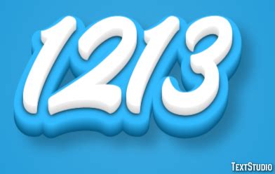 1213 Text Effect and Logo Design Number