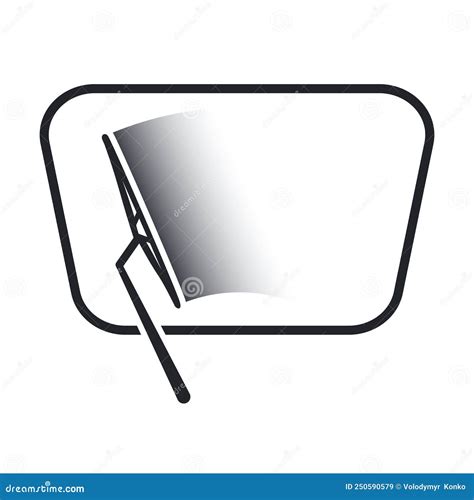 Car Windshield Wiper Icon In Line Style Stock Vector Illustration Of