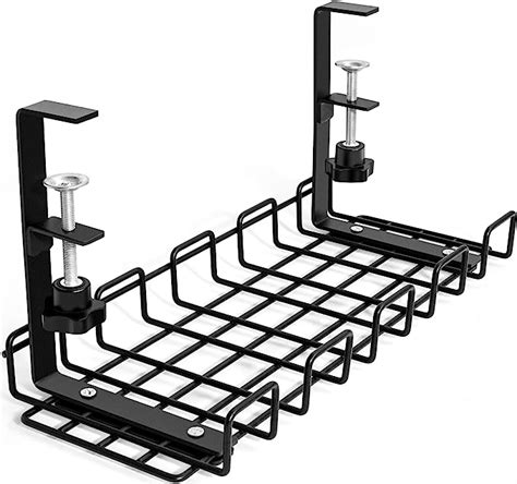 Quszmd Under Desk Cable Management Tray No Drill Under