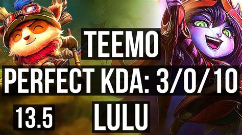 TEEMO Vs LULU TOP 3 0 10 1000 Games 1 0M Mastery Rank 10 Teemo