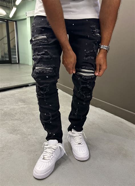 Repaired Paint Jeans Black N V L T Y