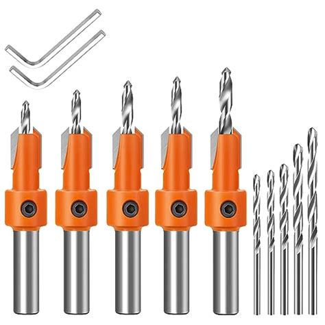 Lytool 15 tlg Senkbohrer für Holz Set Bohrer mit Senker mit 8 mm