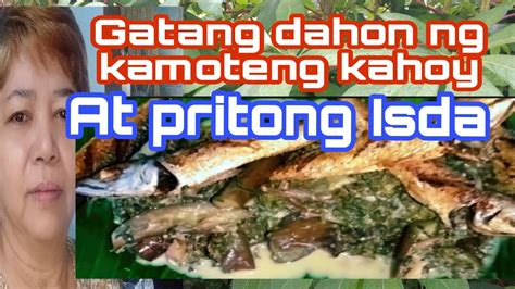 Gatang Dahon Ng Kamoteng Kahoy At Pritong Isda Dahon Ng Kamoteng Kahoy