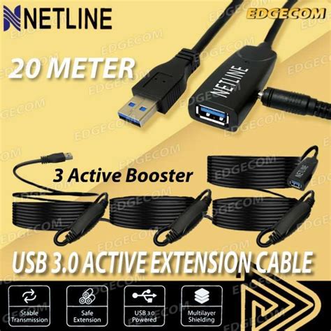 Jual USB 2 0 Extension Active 20 Meter NETLINE Di Seller Edgecom