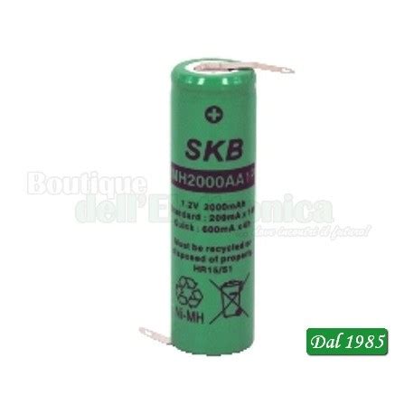 Batteria Ricaricabile Skb Al Ni Mh Cilindrica Aa Stilo