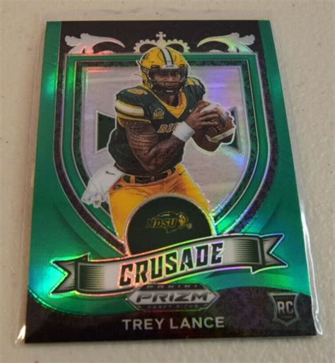 Panini Prizm Draft Picks Trey Lance Crusade Green Wave Prizm