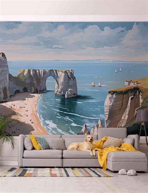 Décor panoramique vinyle Etretat de WallDreamer