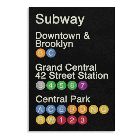 Frameless Posters Subway Downtown Brooklyn to Central Park Poster City ...