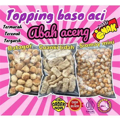 Jual Topping Baso Aci 50 Pcs Cuanki Lidah 50 Pcs Batagor Kering 500