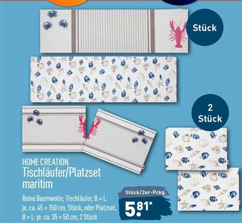 Home Creation Tischl Ufer Platzset Maritim Angebot Bei Aldi Nord