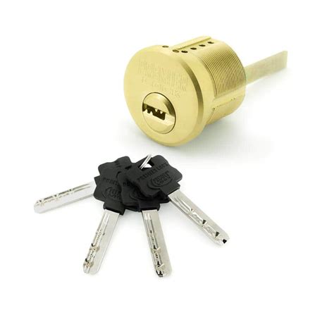 Premier Lock 1 1 8 In High Security Rim Cylinder Brass Finish Pack Of 2 Keyed Alike Hsmr B