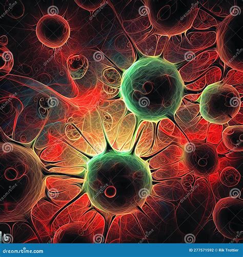 Germs Microorganism Cells Under Microscope Viruses Bacteria And