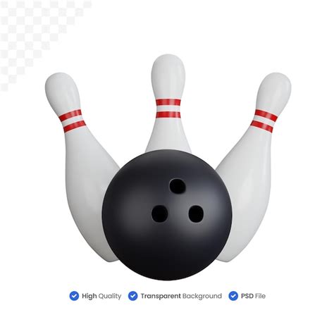 Premium PSD | 3d icon illustration bowling ball throw