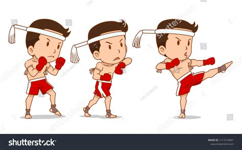 Cartoon Character Cute Muay Thai Boxer Stock Vector (Royalty Free ...