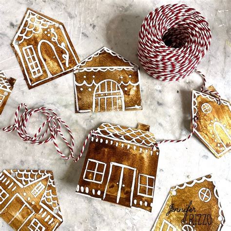 Gingerbread House Garland With Free Gingerbread House Printable