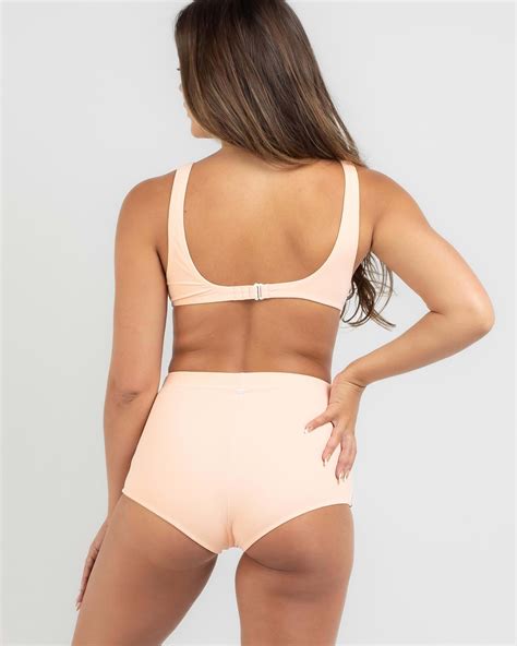 Shop Rip Curl Surf Check Trilette Bikini Top In Peach Fast Shipping Easy Returns City