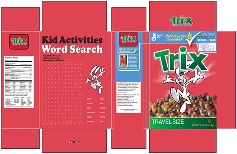 Cereal Box Template Indesign