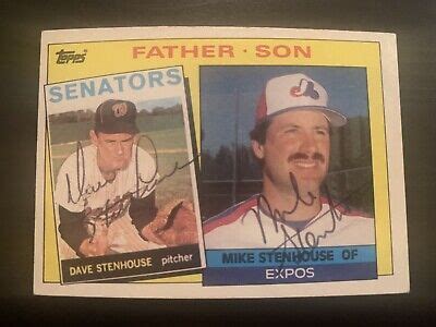 1985 Topps 141 Dave Stenhouse And Mike Stenhouse Dual Signed Card