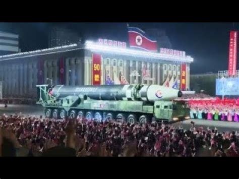 Gelar Parade Militer Korut Pamerkan Rudal Antarbenua Hwasong Youtube