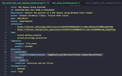 Florian Roth On Twitter Sigma Rule To Detect Eventvwr Uac Bypass