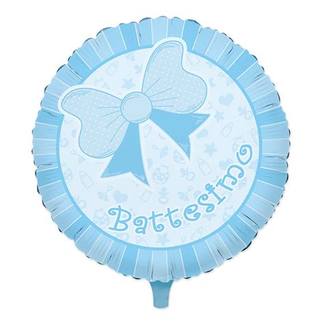 Partycolare Palloncino Mylar Battesimo Celeste Cm