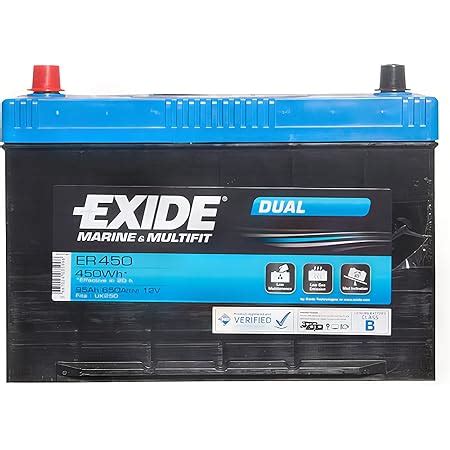 Exide Er Dual Marine Battery Ah Amazon Co Uk Automotive