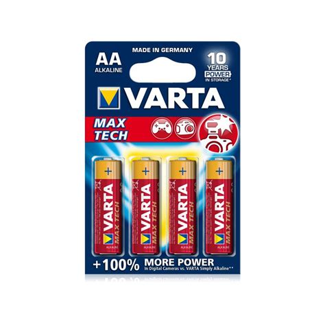 4x Piles AA Varta Max Tech LR06 BP4