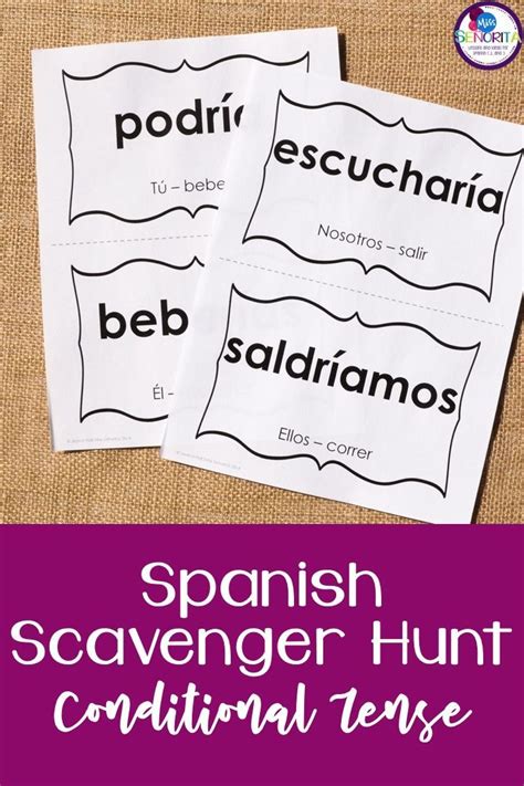 Spanish Scavenger Hunt Conditional Tense Activity El Condicional