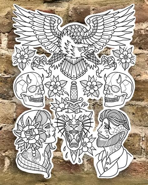 Traditional Tattoo Stencils