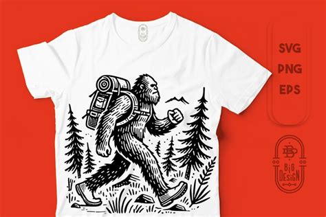 Bigfoot Hiking SVG File | Nature SVG FIle