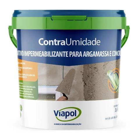 Contra Umidade Aditivo Impermeabilizante Para Argamassa E Concreto 3 6L