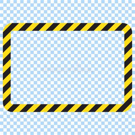 Warning Striped Square Frame Warning To Be Careful Potential Danger Yellow And Black Stripes On