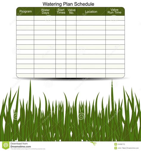 Garden Watering Schedule Template