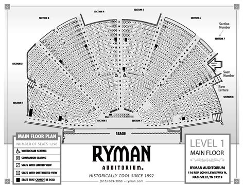Seating Charts | Ryman Auditorium
