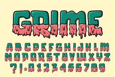 Melt Grime Alphabet Monster Graffiti Text Vector Letters 13373953