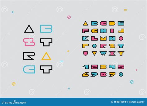 Fuente Abstracta Tipograf A Creativa Con N Meros Y S Mbolos