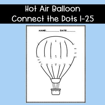 Hot Air Balloon Connect The Dots 1 25 By LailaBee TPT
