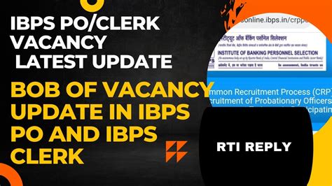 Ibps Po And Ibps Clerk Vacancy Update Ii Bob Rti Reply Youtube