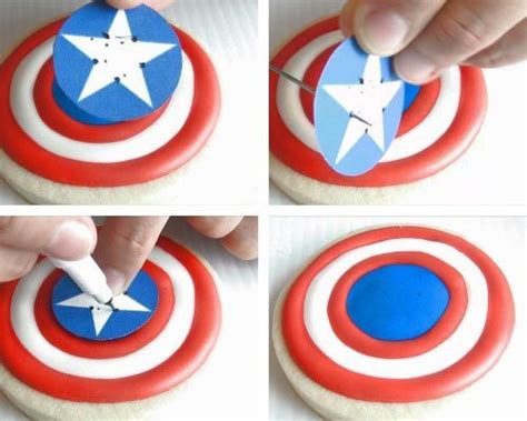 Captain America Shield Cookies Superhero Cookies Captain America