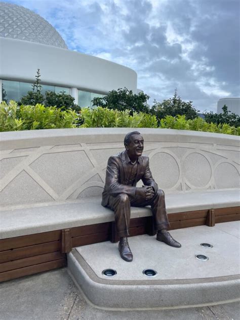 First Look Dreamers Point Walt The Dreamer Statue Debut At Epcot