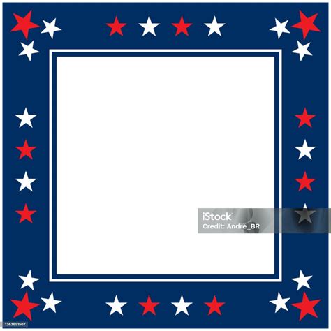 American Flag Symbols Patriotic Frame Border Stockvectorkunst En Meer Beelden Van Abstract