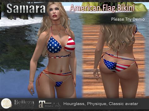 Second Life Marketplace Samaraamerican Flag Bikini