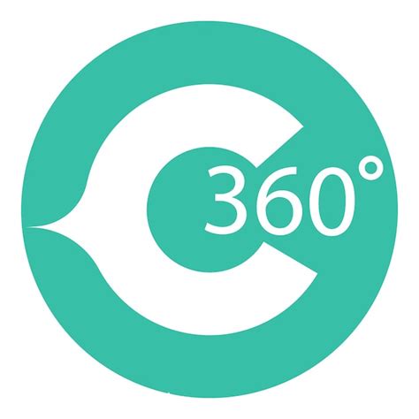 Premium Vector 360 Degree View Icon On Teal Background